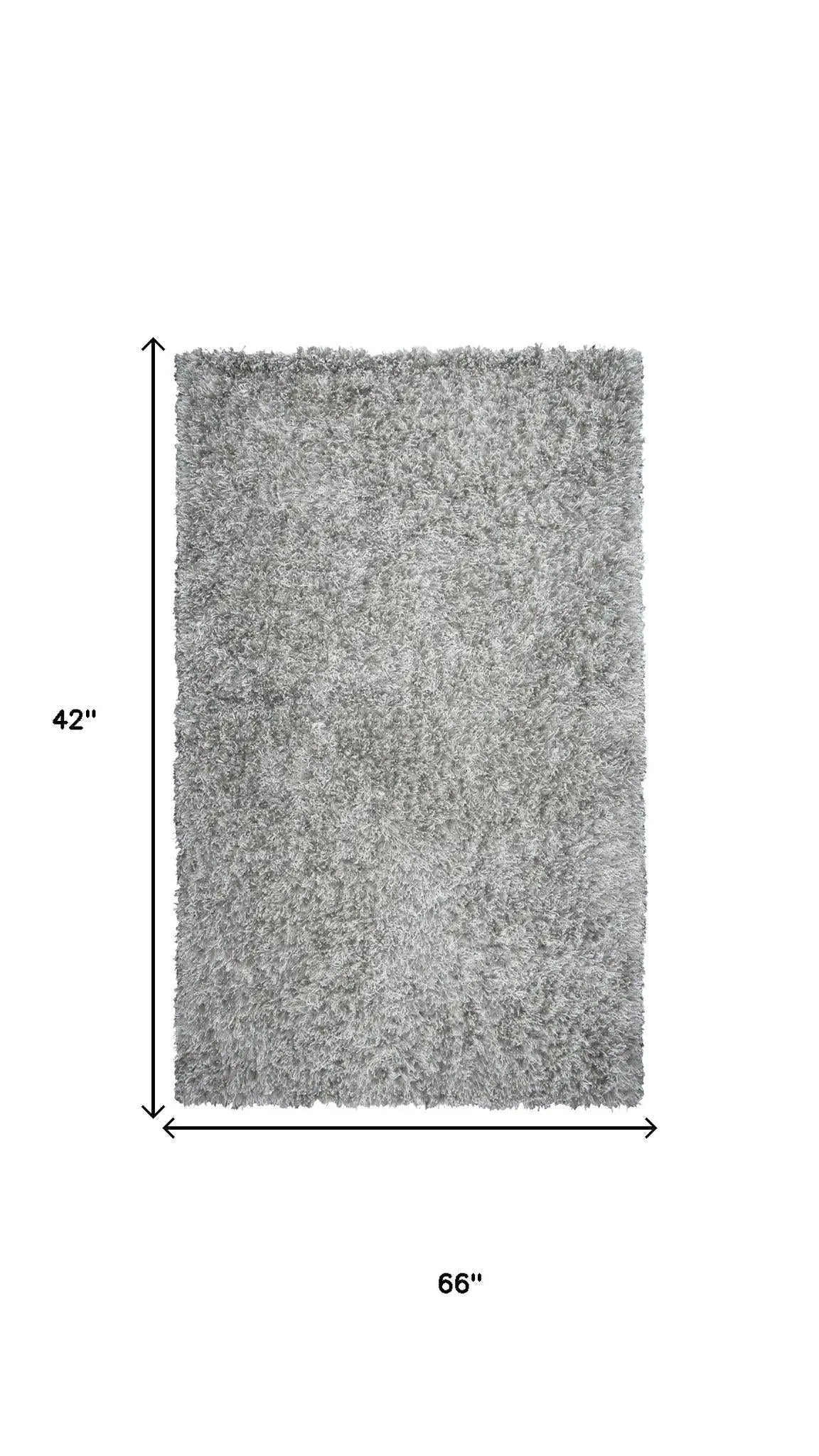 3' X 5' Light Gray And Silver Hand Tufted Area Rug Homeroots Home Decor