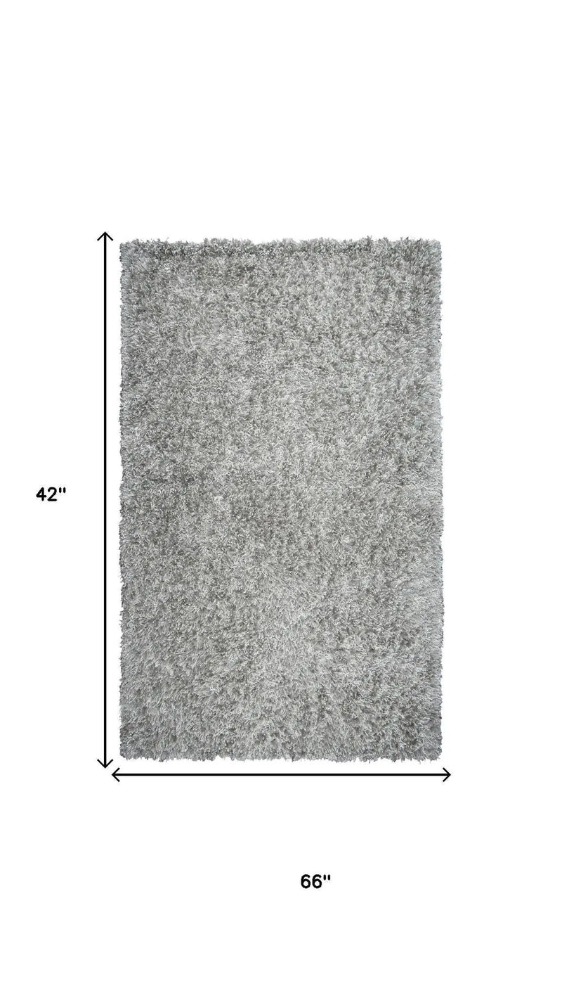 3' X 5' Light Gray And Silver Hand Tufted Area Rug Homeroots Home Decor