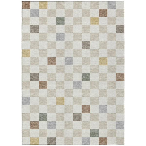 3' X 5' Linen And Black Geometric Washable Indoor Outdoor Area Rug Homeroots Outdoor