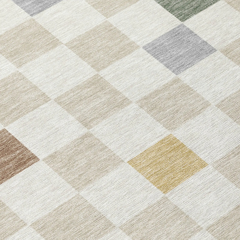 3' X 5' Linen And Black Geometric Washable Indoor Outdoor Area Rug Homeroots Outdoor