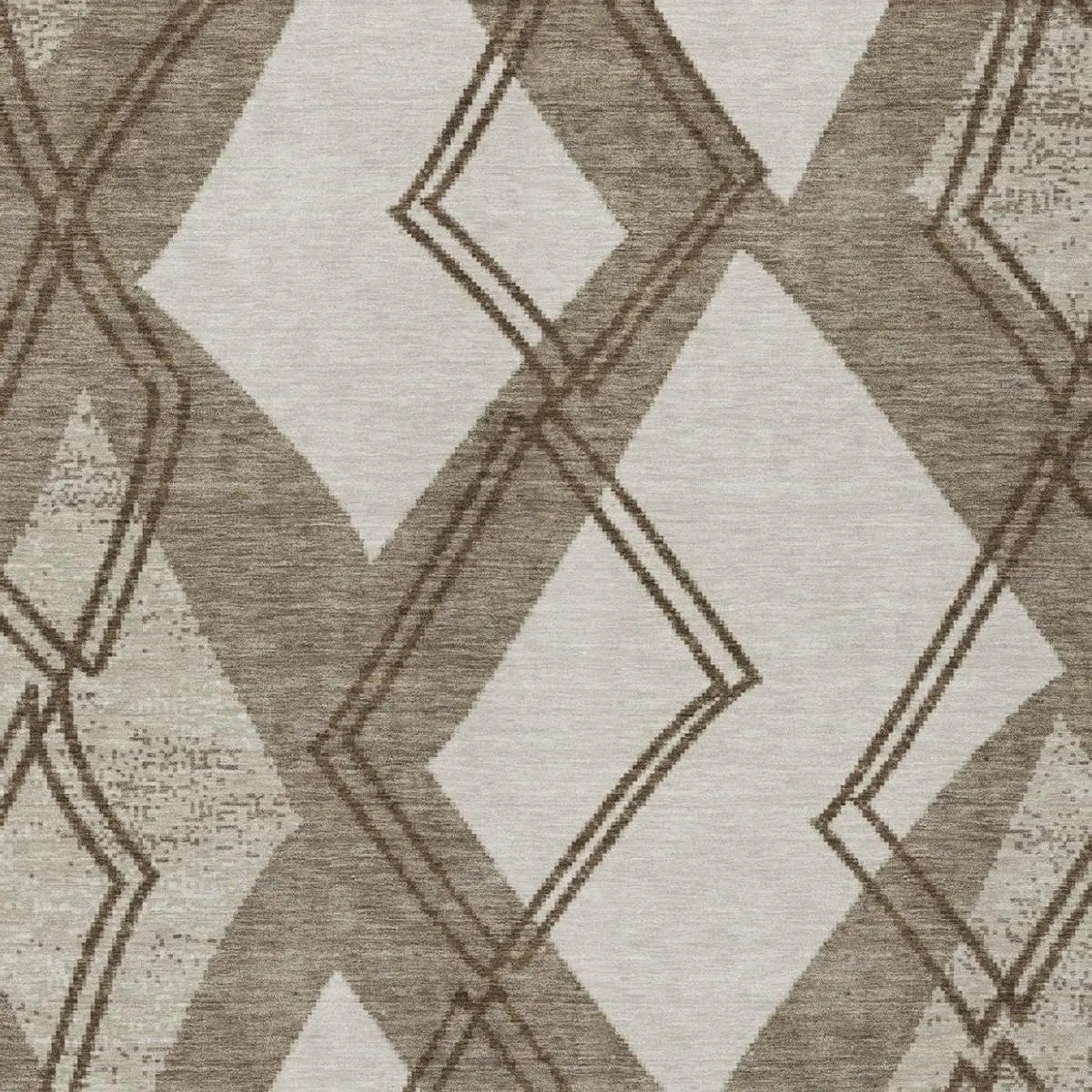 3' X 5' Linen And Ivory Geometric Washable Indoor Outdoor Area Rug Homeroots Outdoor