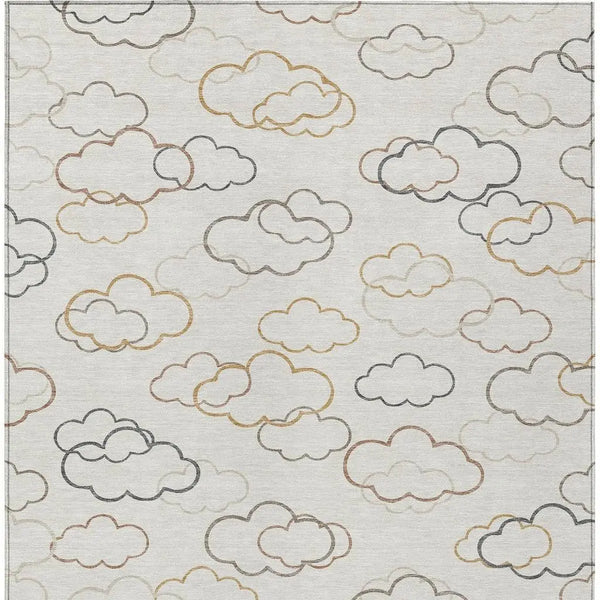 3' X 5' Linen And Wheat Abstract Washable Indoor Outdoor Area Rug Homeroots Outdoor