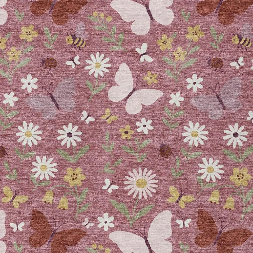 3' X 5' Mauve And Pink Abstract Washable Indoor Outdoor Area Rug Homeroots Outdoor