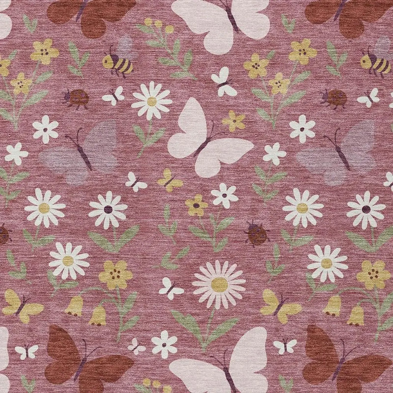 3' X 5' Mauve And Pink Abstract Washable Indoor Outdoor Area Rug Homeroots Outdoor