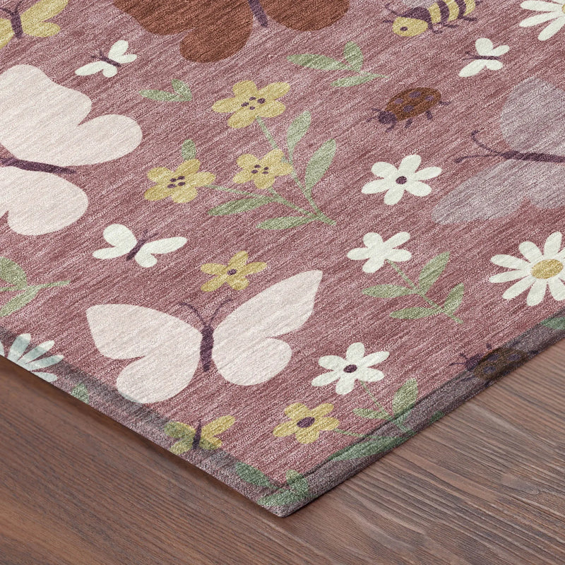 3' X 5' Mauve And Pink Abstract Washable Indoor Outdoor Area Rug Homeroots Outdoor