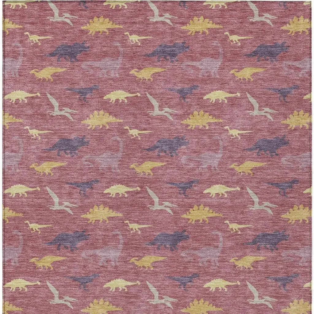 3' X 5' Mauve And Pink Geometric Washable Indoor Outdoor Area Rug Homeroots Outdoor