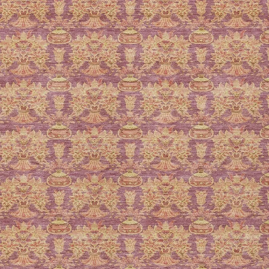 3' X 5' Mauve And Taupe Floral Washable Indoor Outdoor Area Rug Homeroots Outdoor