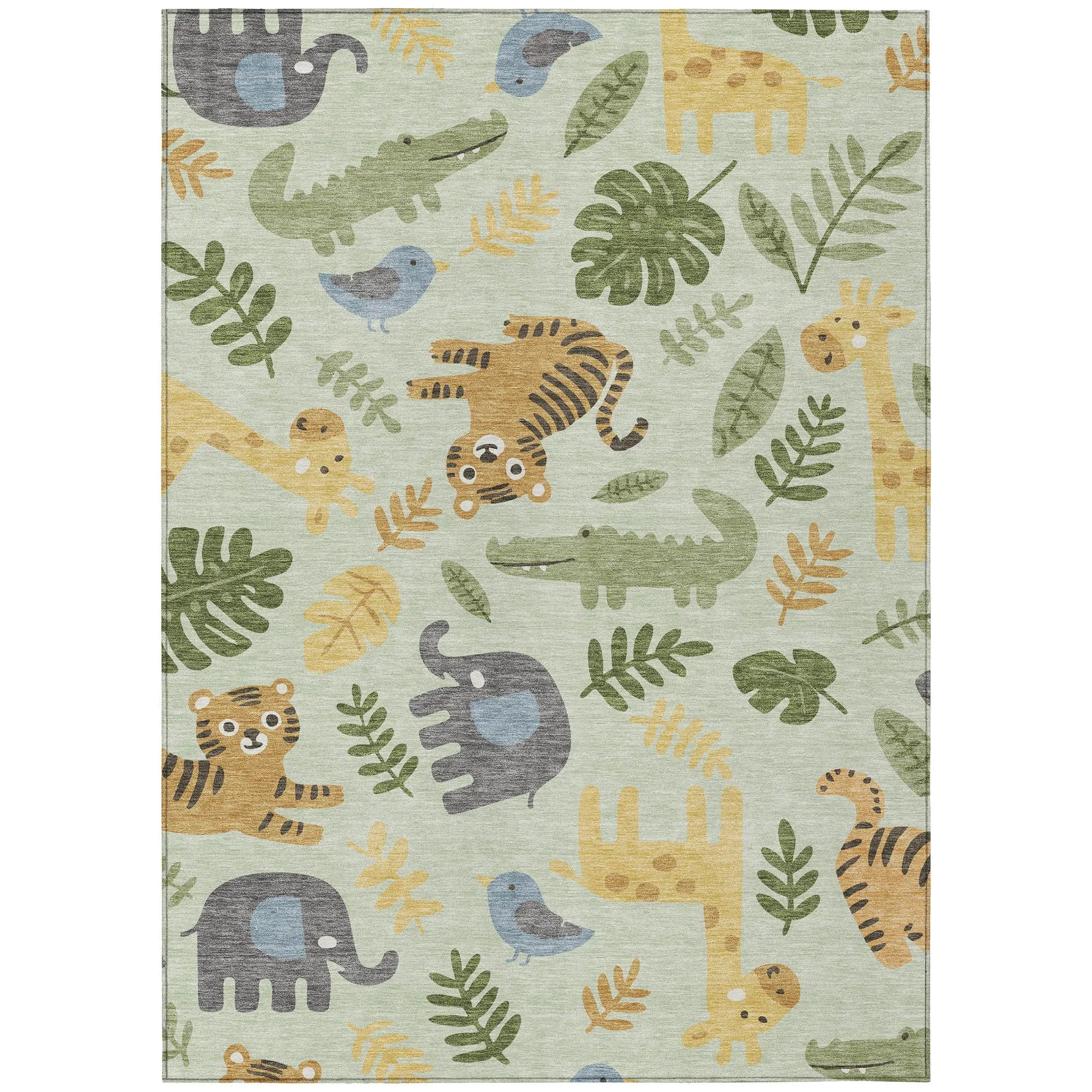 3' X 5' Mint Green And Ivory Abstract Washable Indoor Outdoor Area Rug Homeroots Outdoor