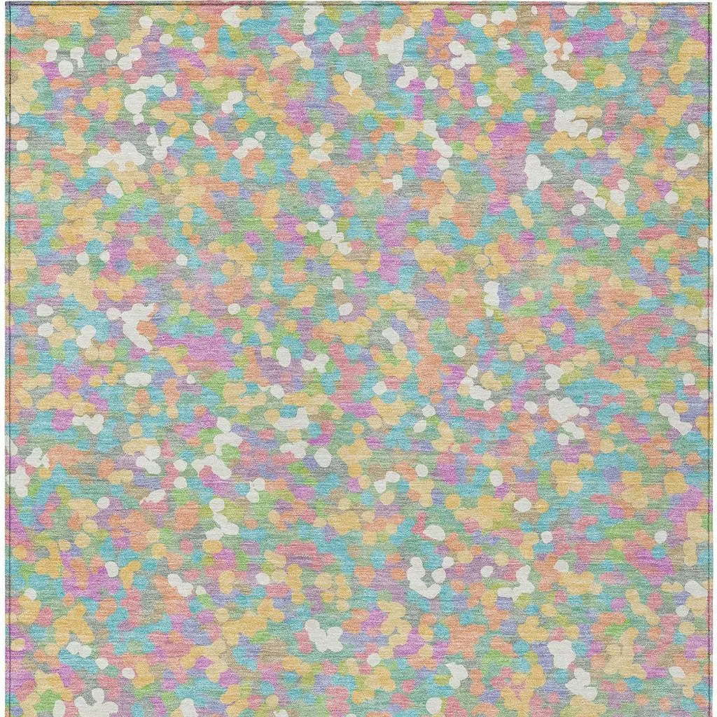 3' X 5' Mint Green And Ivory Geometric Washable Indoor Outdoor Area Rug Homeroots Outdoor