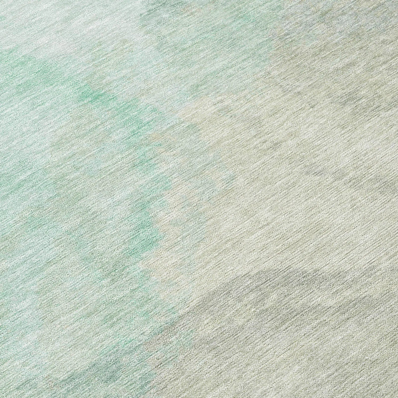 3' X 5' Mint Green And Teal Blue Abstract Washable Indoor Outdoor Area Rug Homeroots Outdoor