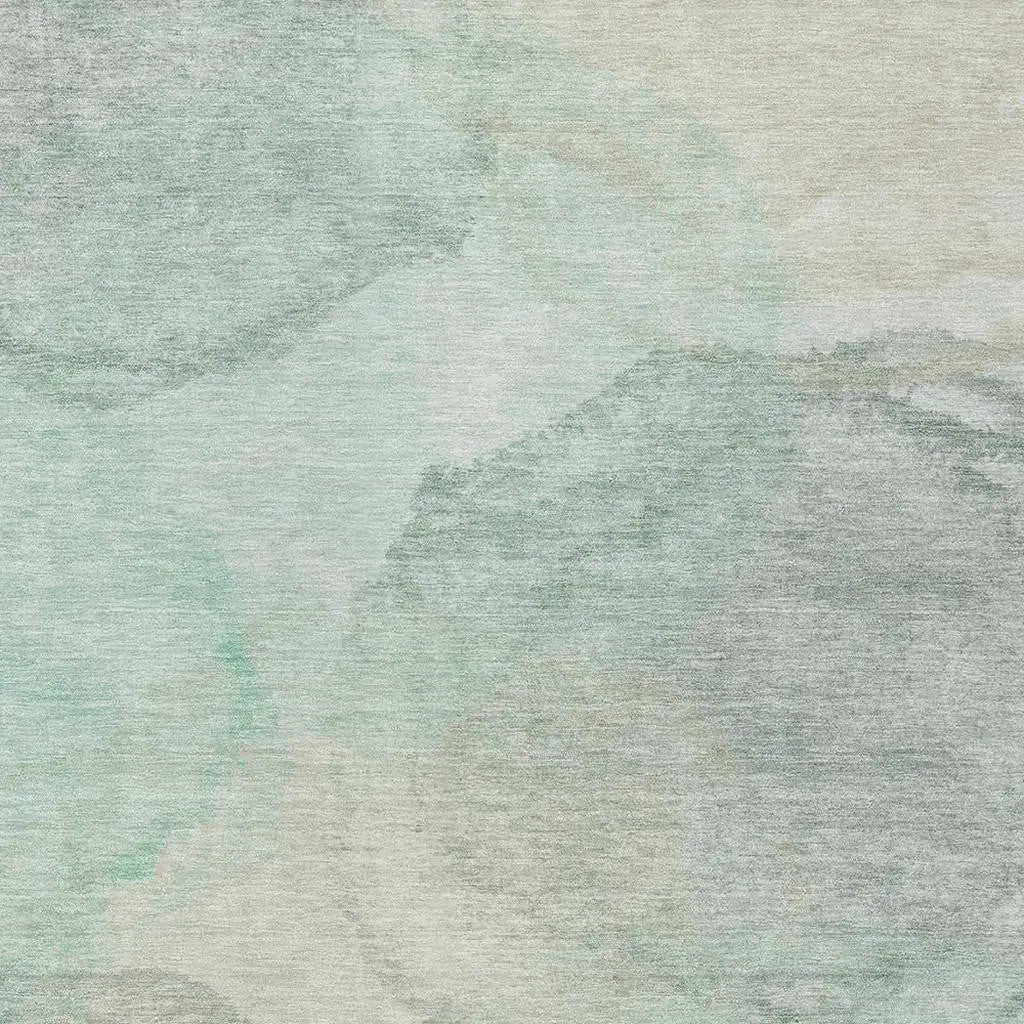 3' X 5' Mint Green And Teal Blue Abstract Washable Indoor Outdoor Area Rug Homeroots Outdoor