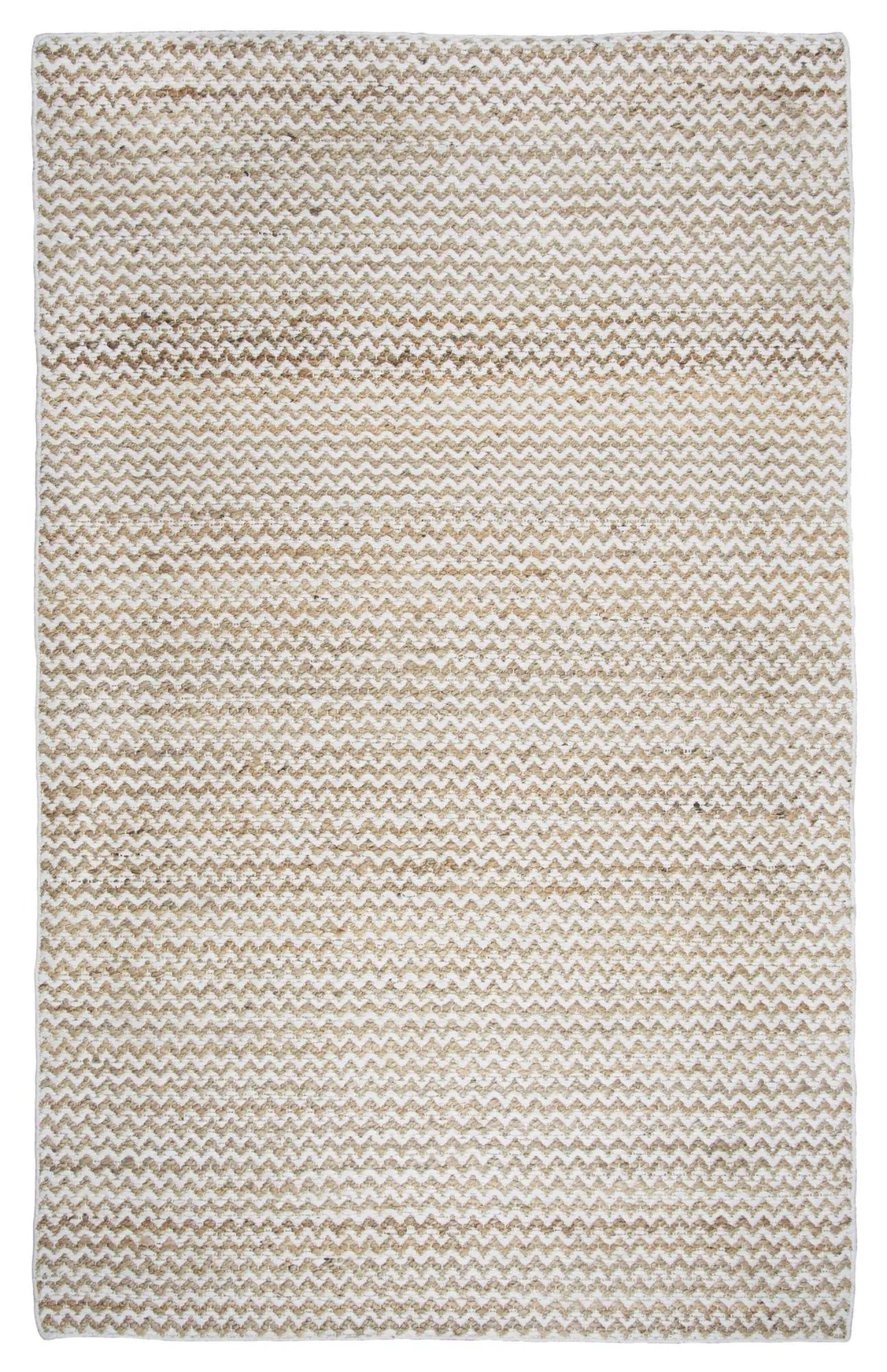 3' X 5' Natural And Beige Wool Chevron Hand Woven Area Rug Homeroots Home Decor
