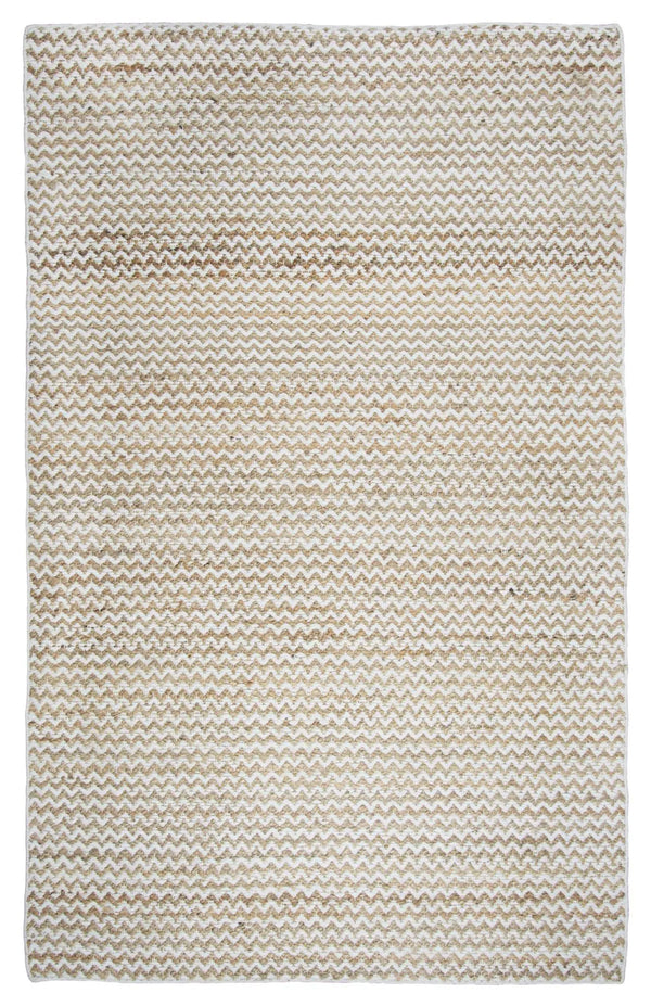 3' X 5' Natural And Beige Wool Chevron Hand Woven Area Rug Homeroots Home Decor