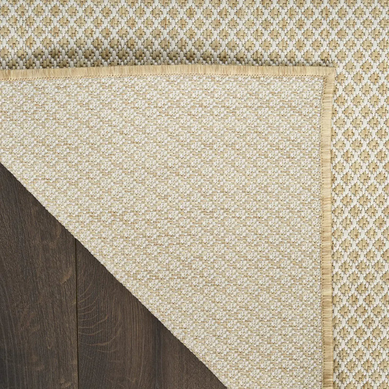 3' X 5' Natural And Ivory Geometric Indoor Outdoor Area Rug Homeroots Outdoor
