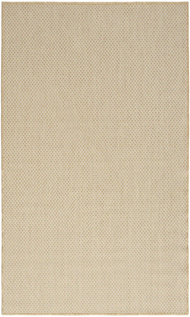 3' X 5' Natural And Ivory Geometric Indoor Outdoor Area Rug Homeroots Outdoor