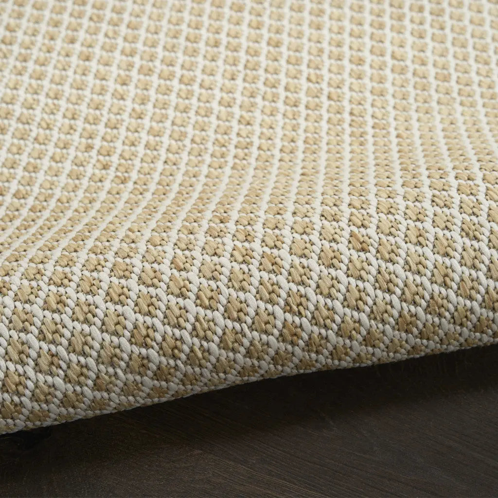 3' X 5' Natural And Ivory Geometric Indoor Outdoor Area Rug Homeroots Outdoor