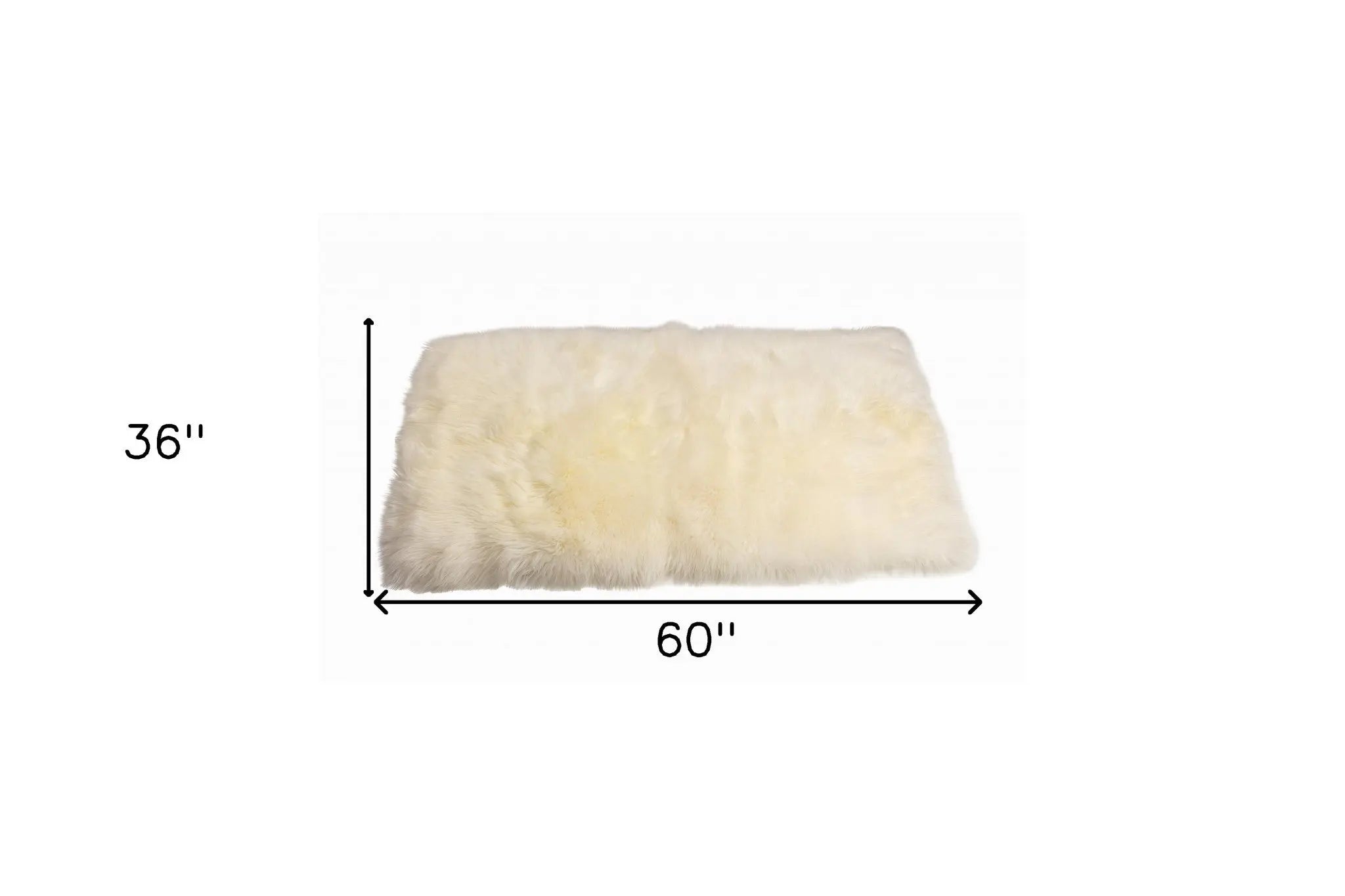 3' X 5' Natural Rectangular Sheepskin Area Rug Homeroots Home Decor