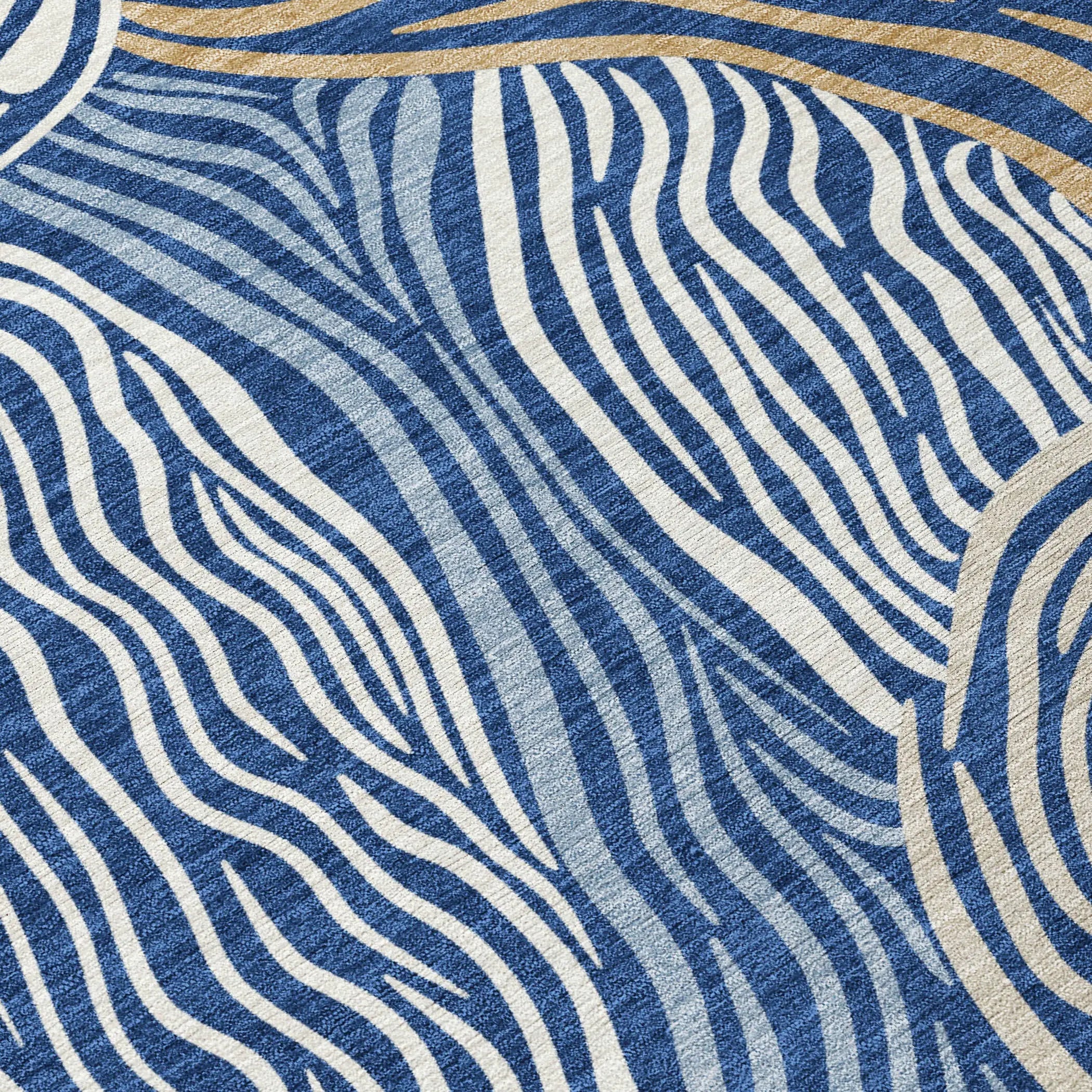 3' X 5' Navy Blue And Beige Ikat Washable Indoor Outdoor Area Rug Homeroots Outdoor