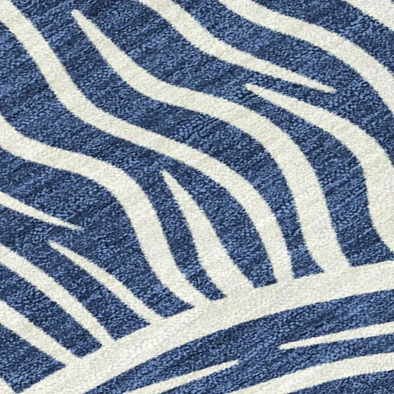 3' X 5' Navy Blue And Beige Ikat Washable Indoor Outdoor Area Rug Homeroots Outdoor