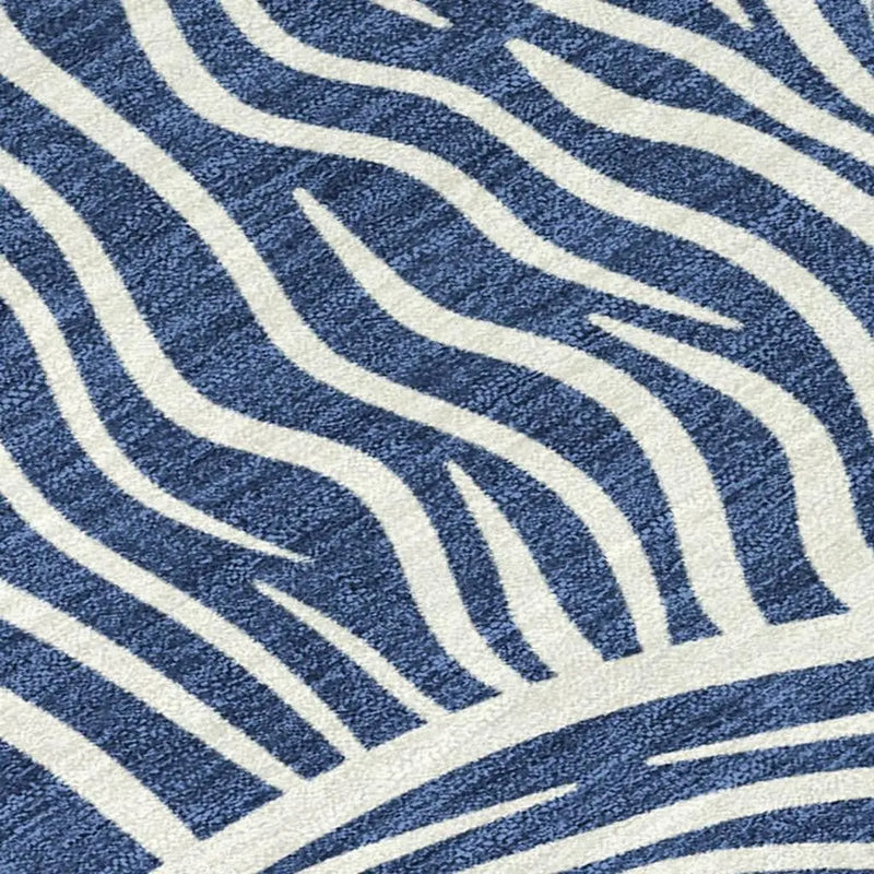 3' X 5' Navy Blue And Beige Ikat Washable Indoor Outdoor Area Rug Homeroots Outdoor