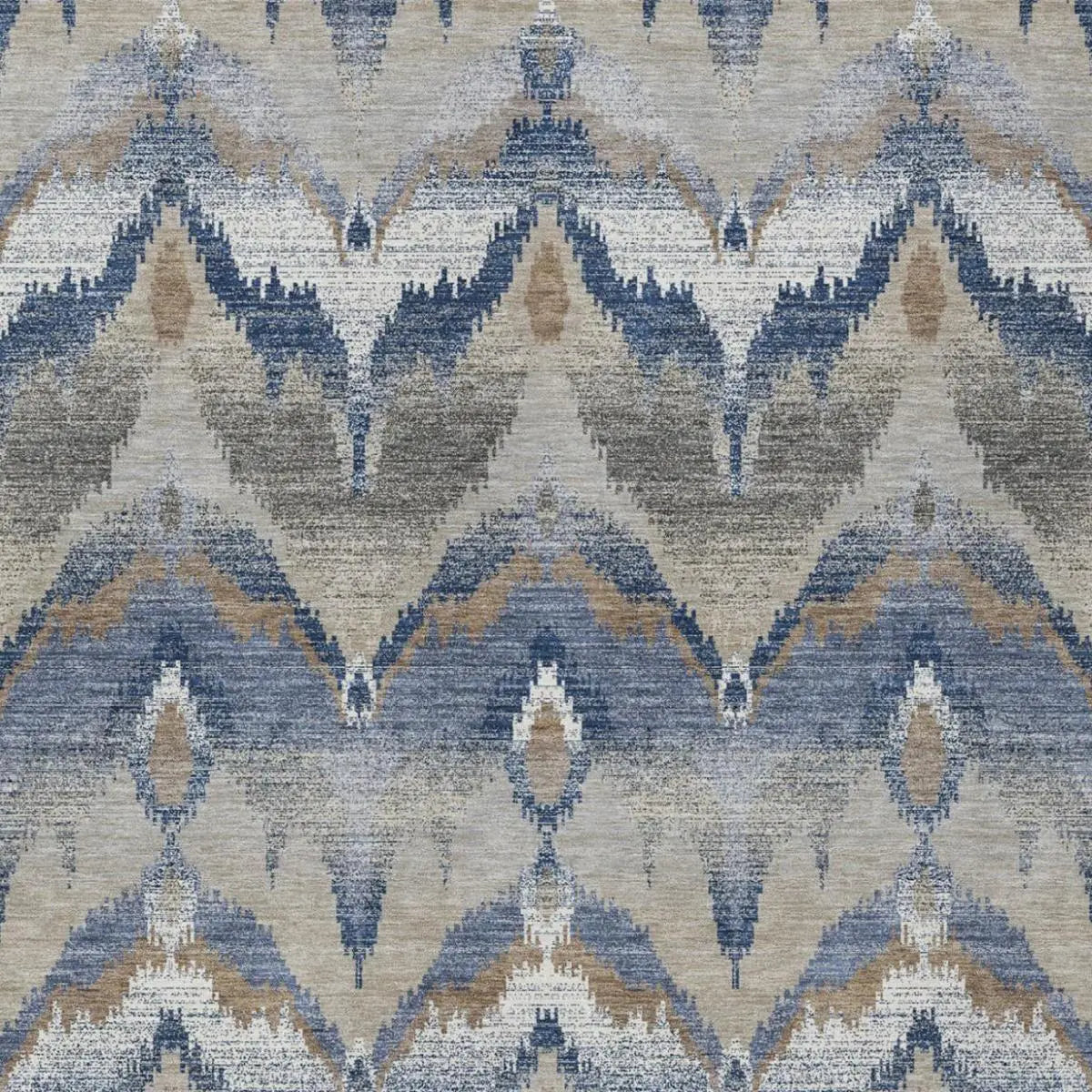 3' X 5' Navy Blue And Blue Abstract Washable Indoor Outdoor Area Rug Homeroots Outdoor