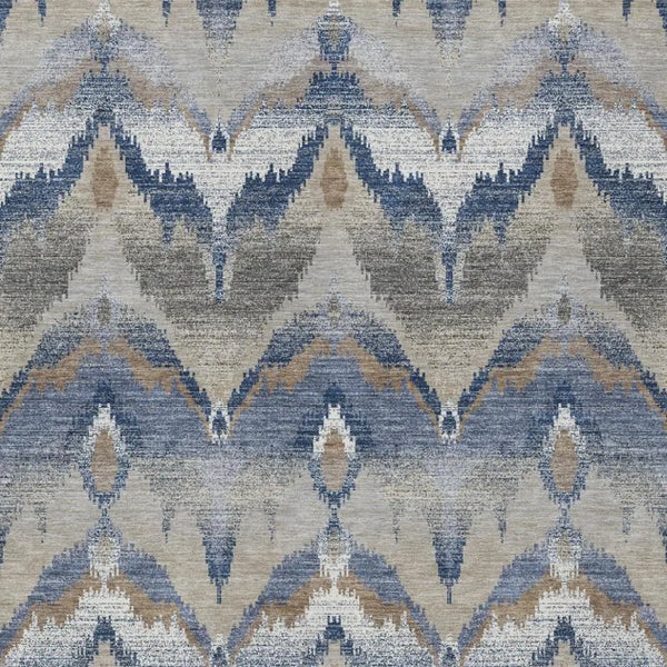 3' X 5' Navy Blue And Blue Abstract Washable Indoor Outdoor Area Rug Homeroots Outdoor