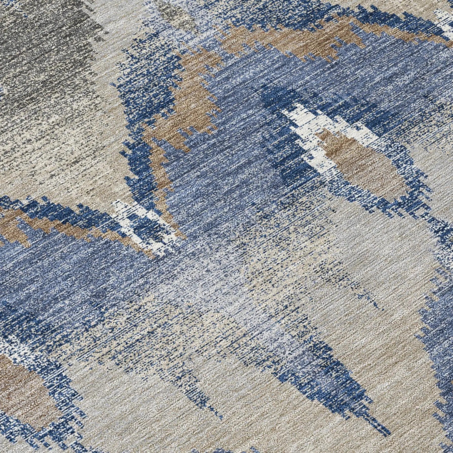 3' X 5' Navy Blue And Blue Abstract Washable Indoor Outdoor Area Rug Homeroots Outdoor
