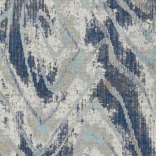 3' X 5' Navy Blue And Blue Abstract Washable Indoor Outdoor Area Rug Homeroots Outdoor
