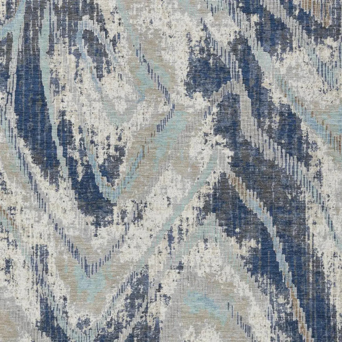 3' X 5' Navy Blue And Blue Abstract Washable Indoor Outdoor Area Rug Homeroots Outdoor