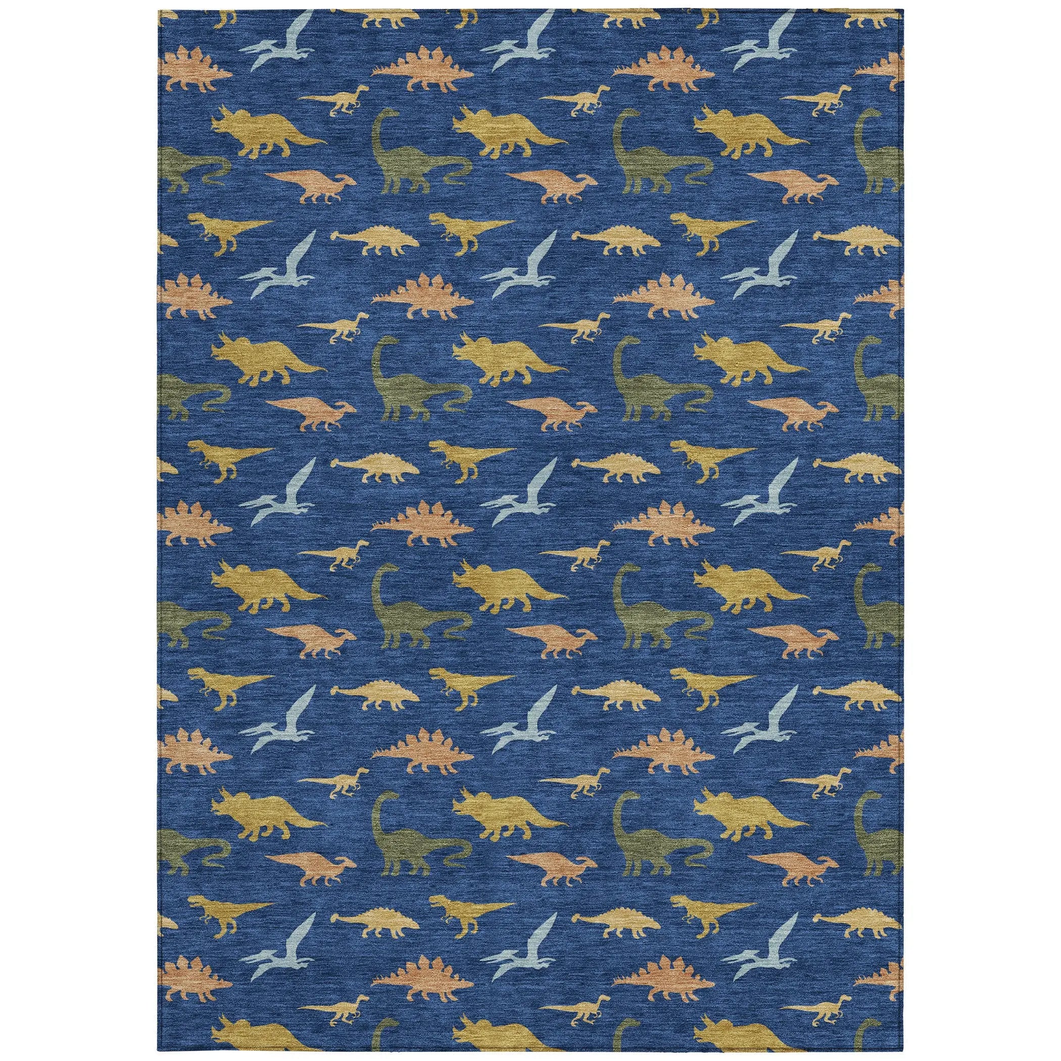3' X 5' Navy Blue And Blue Geometric Washable Indoor Outdoor Area Rug Homeroots Outdoor