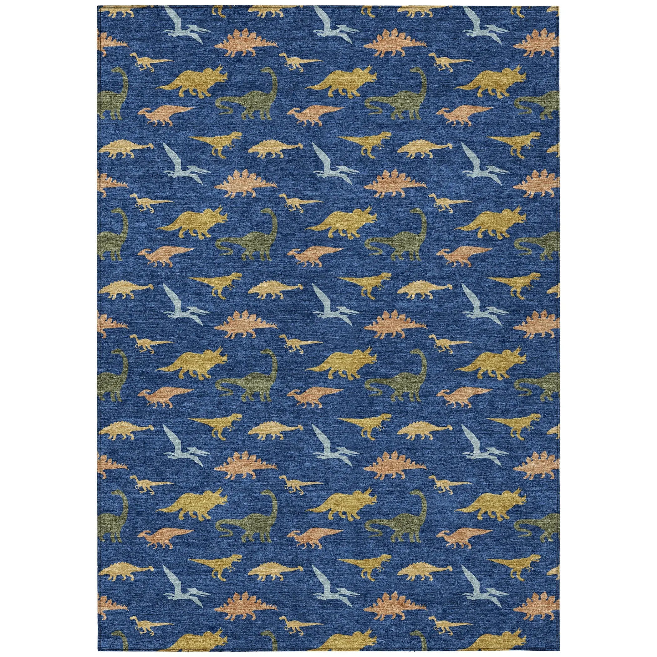 3' X 5' Navy Blue And Blue Geometric Washable Indoor Outdoor Area Rug Homeroots Outdoor