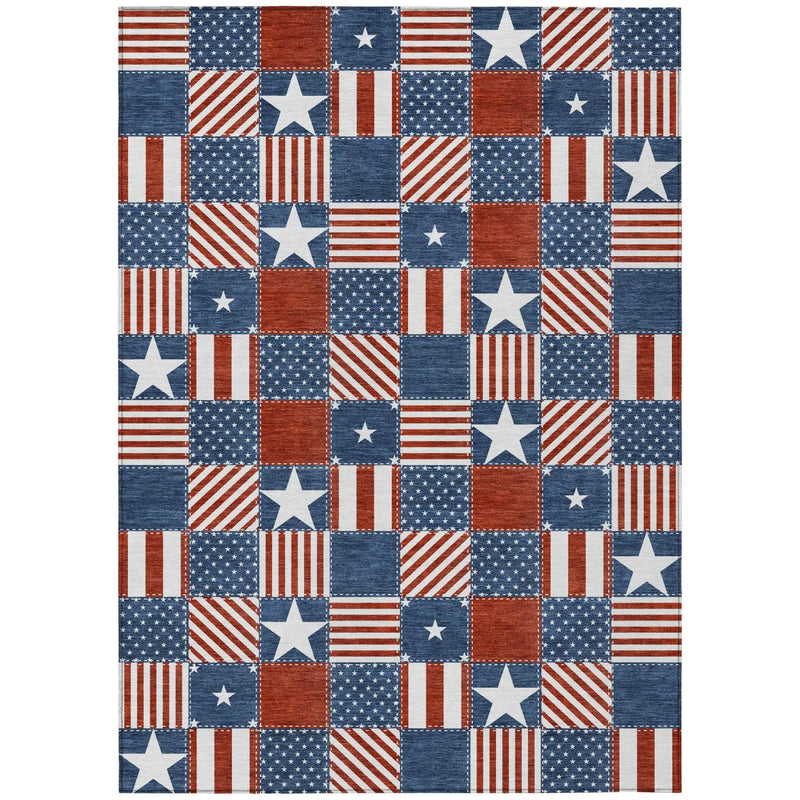 3' X 5' Navy Blue And Blue Geometric Washable Indoor Outdoor Area Rug Homeroots Outdoor