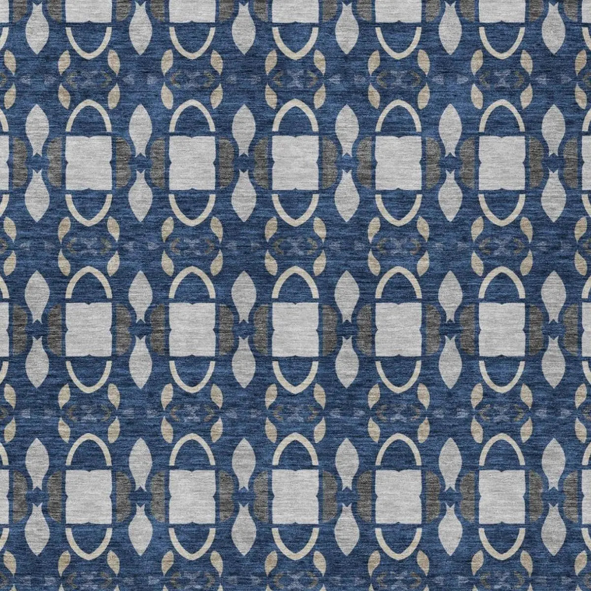 3' X 5' Navy Blue And Blue Striped Washable Indoor Outdoor Area Rug Homeroots Outdoor