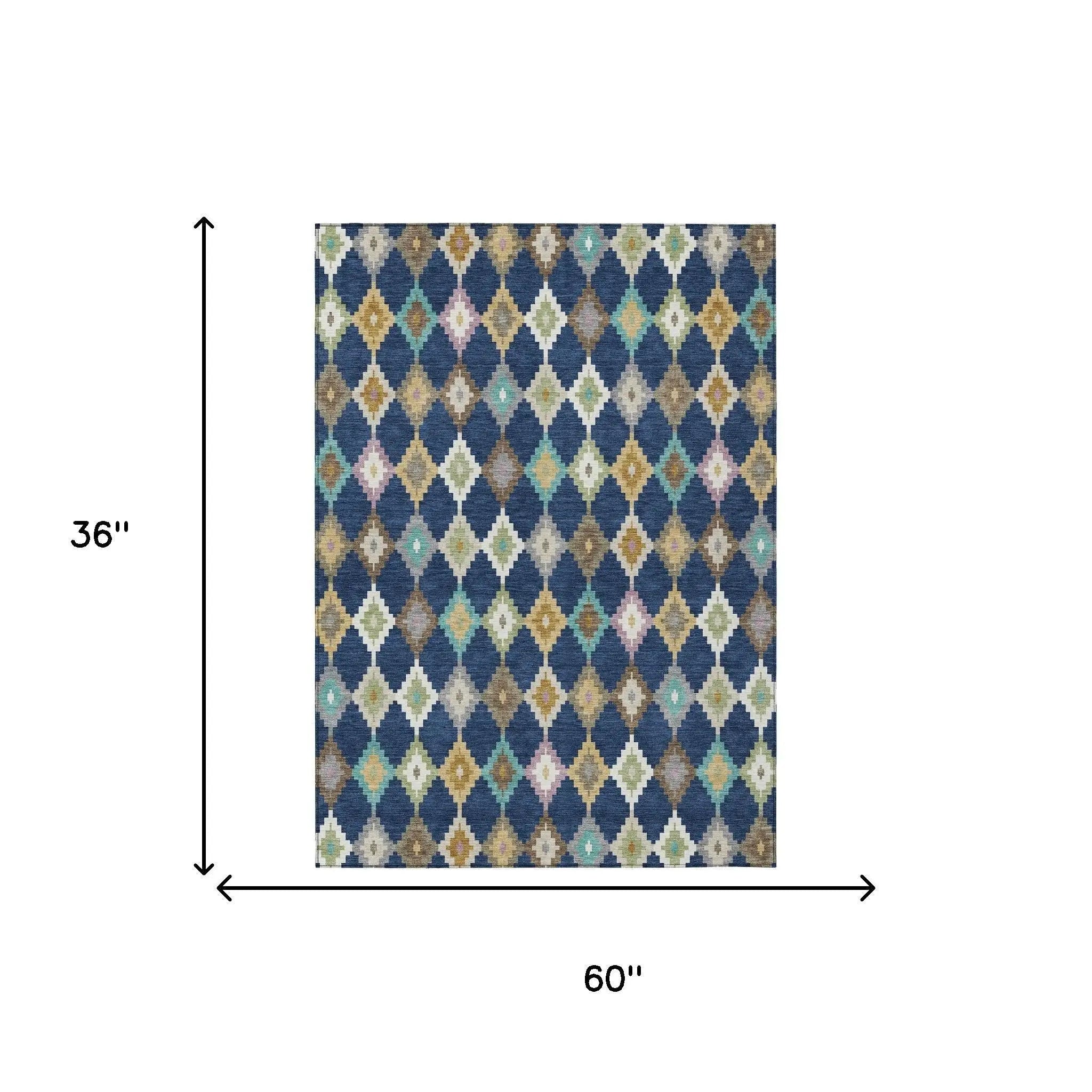 3' X 5' Navy Blue And Chocolate Aztec Washable Indoor Outdoor Area Rug Homeroots Outdoor