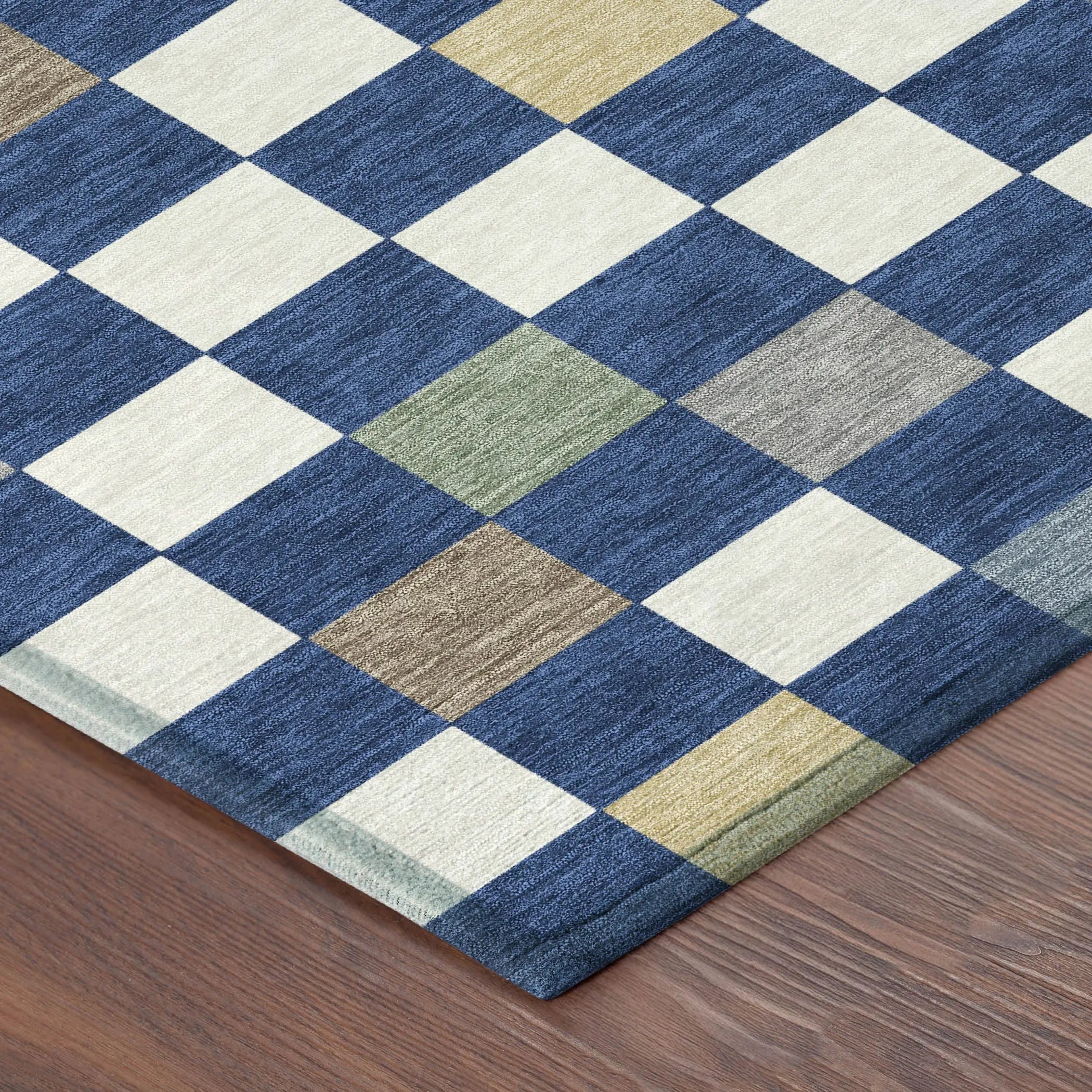 3' X 5' Navy Blue And Gray Geometric Washable Indoor Outdoor Area Rug Homeroots Outdoor