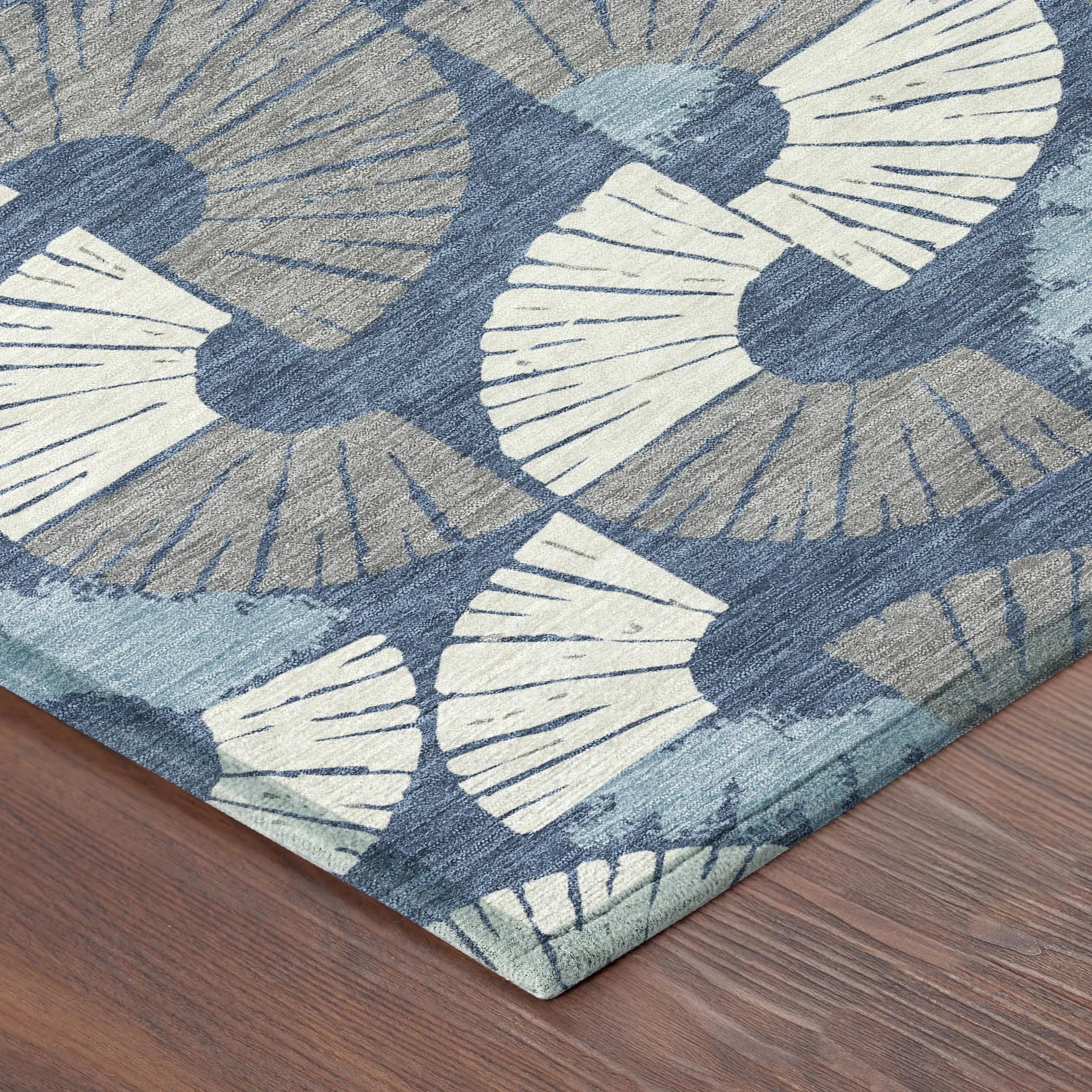 3' X 5' Navy Blue And Ivory Geometric Washable Indoor Outdoor Area Rug Homeroots Outdoor