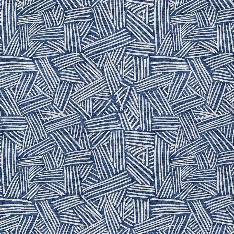3' X 5' Navy Blue And Ivory Geometric Washable Indoor Outdoor Area Rug Homeroots Outdoor