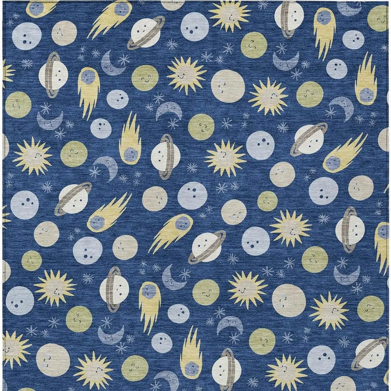 3' X 5' Navy Blue And Ivory Geometric Washable Indoor Outdoor Area Rug Homeroots Outdoor