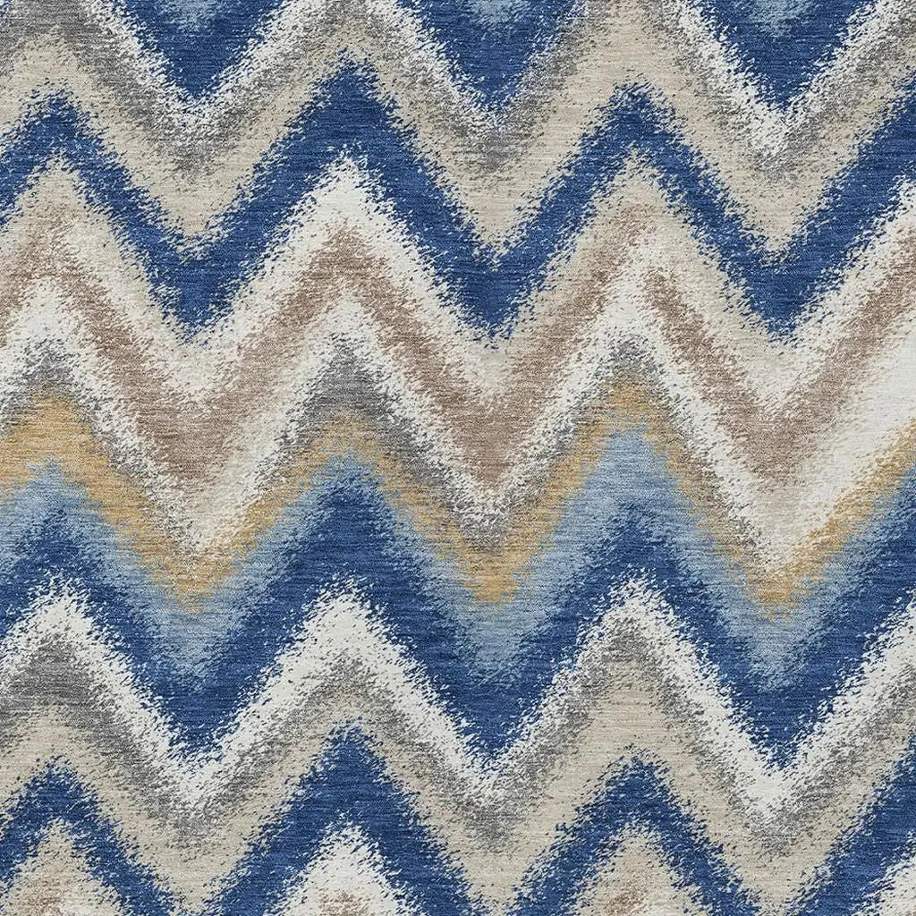 3' X 5' Navy Blue And Ivory Geometric Washable Indoor Outdoor Area Rug Homeroots Outdoor