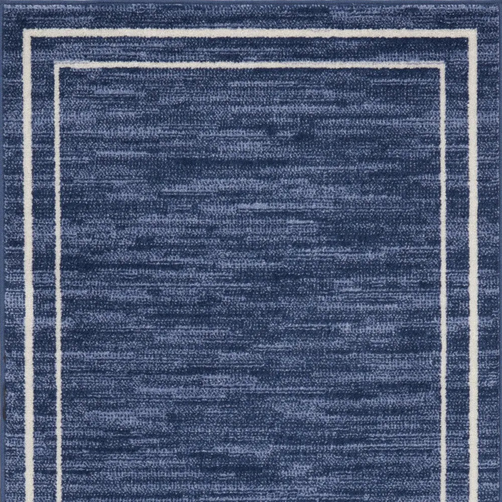 3' X 5' Navy Blue And Ivory Indoor Outdoor Area Rug Homeroots Outdoor