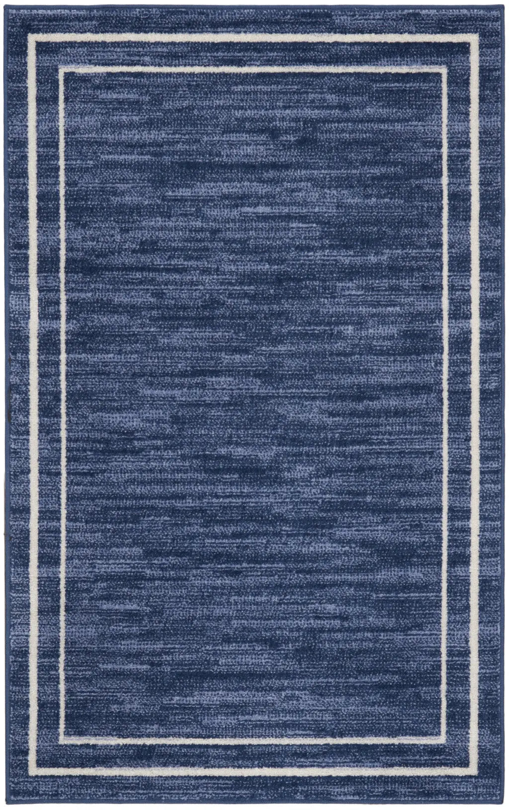 3' X 5' Navy Blue And Ivory Indoor Outdoor Area Rug Homeroots Outdoor
