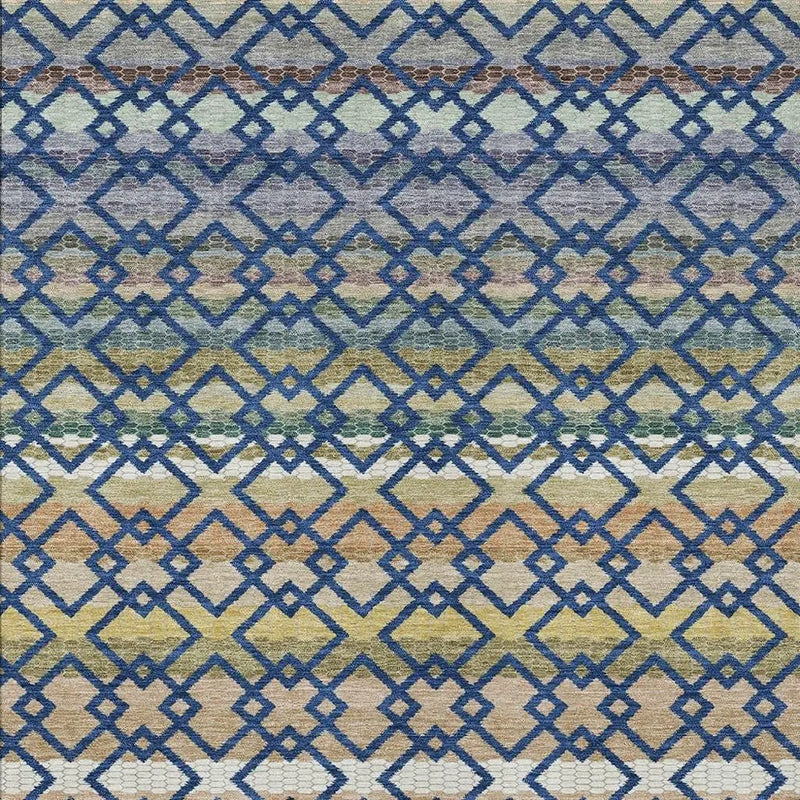 3' X 5' Navy Blue And Ivory Striped Washable Indoor Outdoor Area Rug Homeroots Outdoor