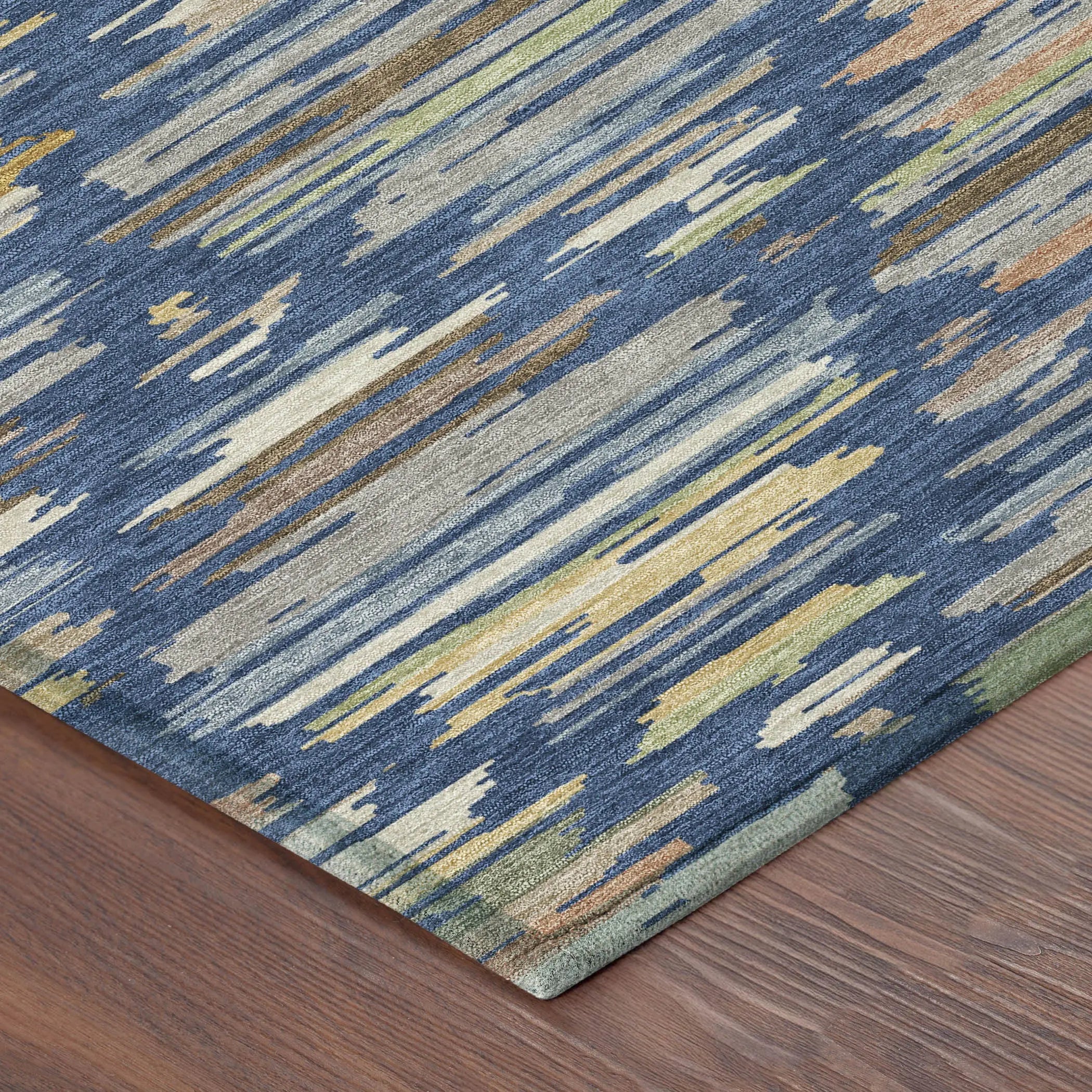 3' X 5' Navy Blue And Silver Southwestern Washable Indoor Outdoor Area Rug Homeroots Outdoor