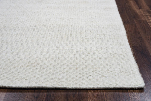 3' X 5' Off White And Ivory Wool Hand Woven Area Rug Homeroots Home Decor