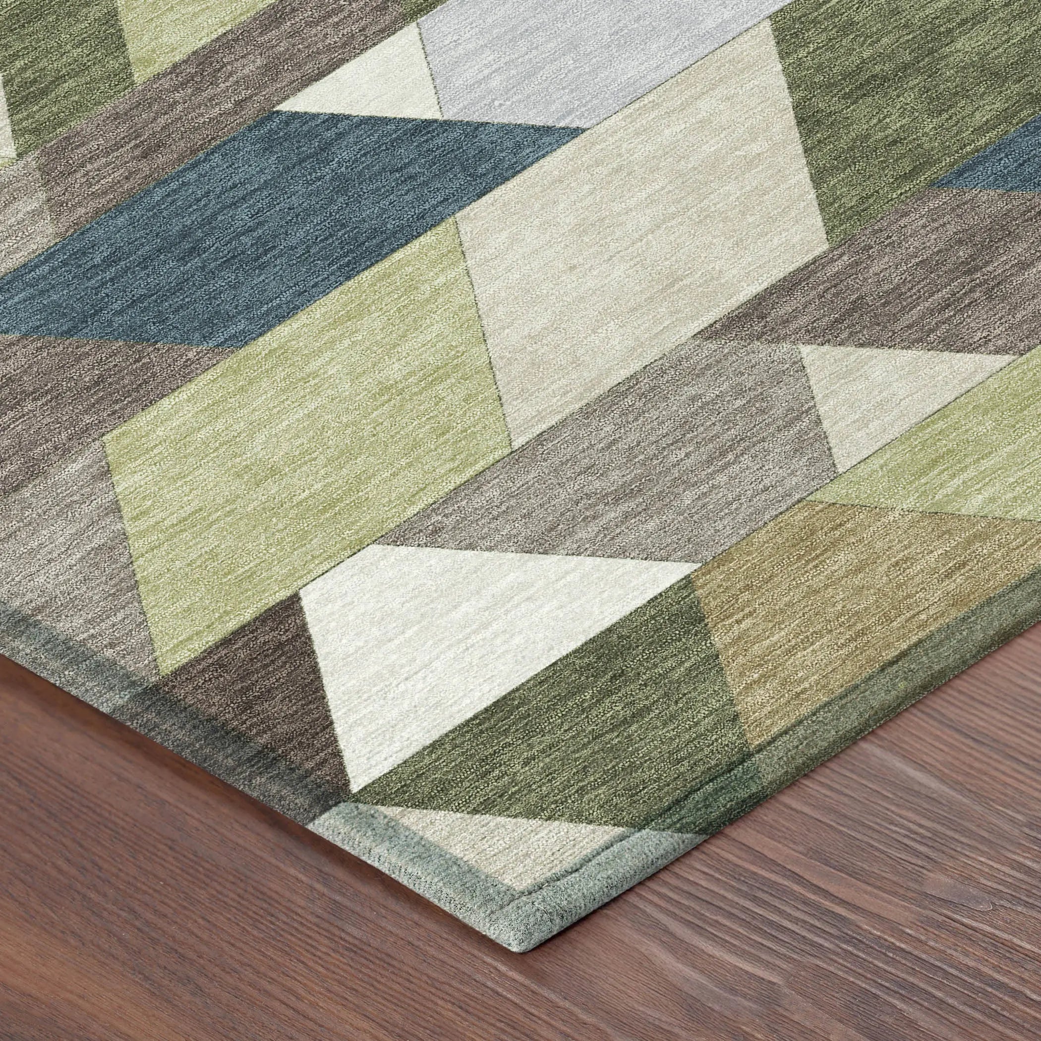 3' X 5' Olive Green And Beige Geometric Washable Indoor Outdoor Area Rug Homeroots Outdoor