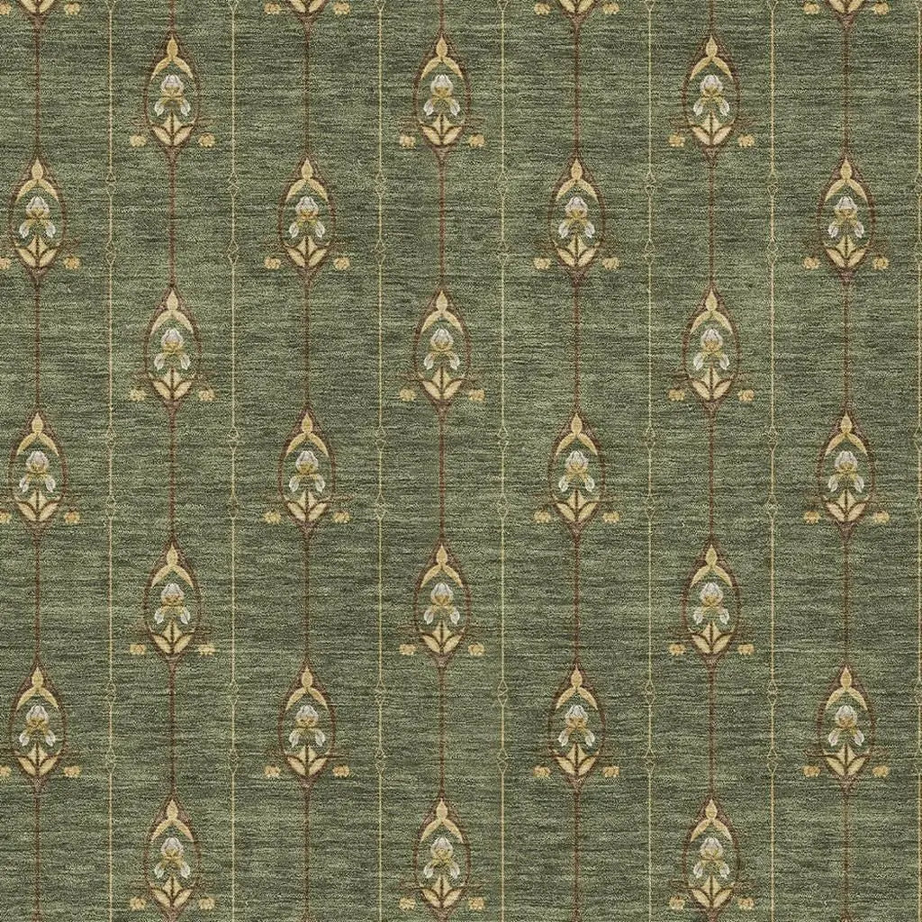 3' X 5' Olive Green And Brown Geometric Washable Indoor Outdoor Area Rug Homeroots Outdoor