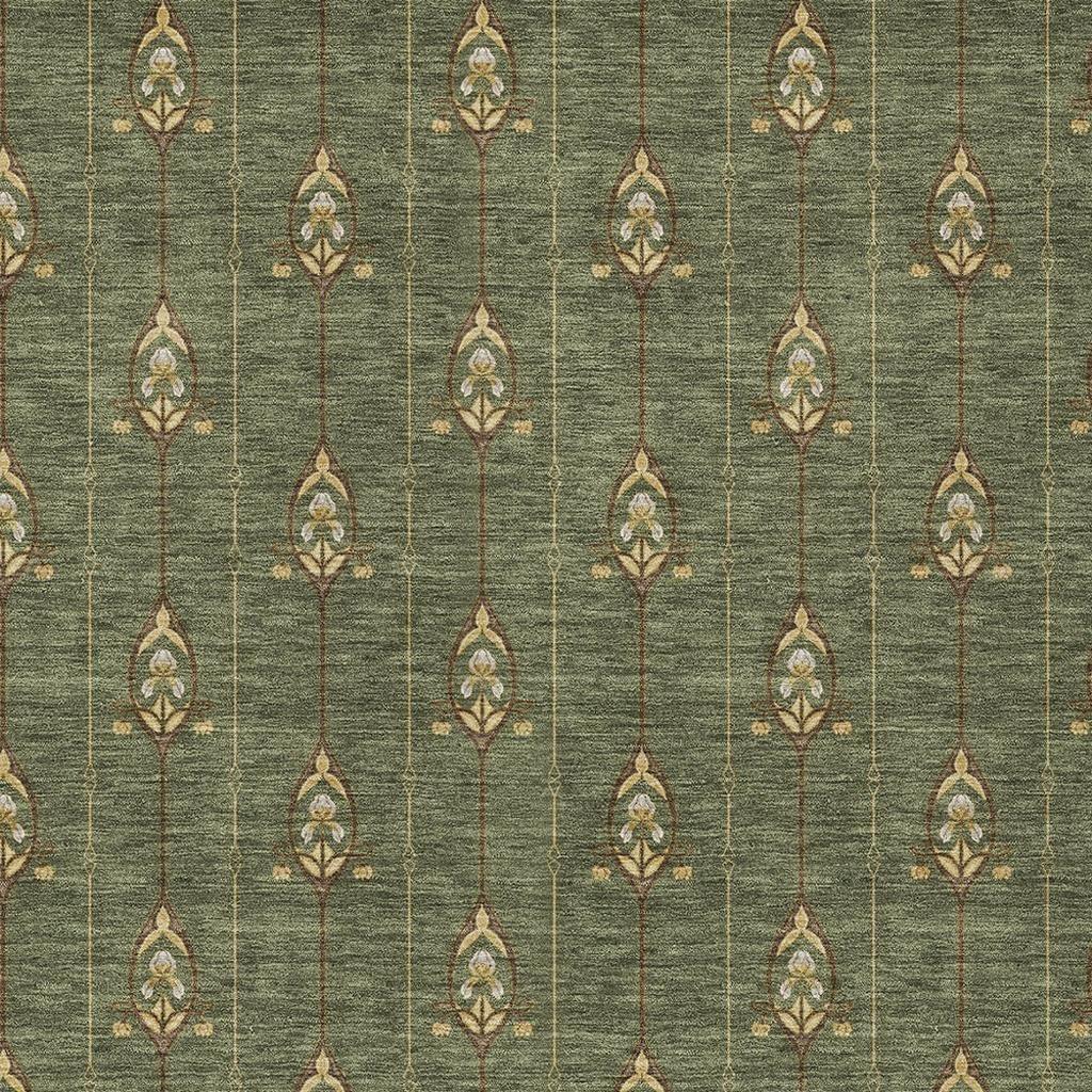 3' X 5' Olive Green And Brown Geometric Washable Indoor Outdoor Area Rug Homeroots Outdoor