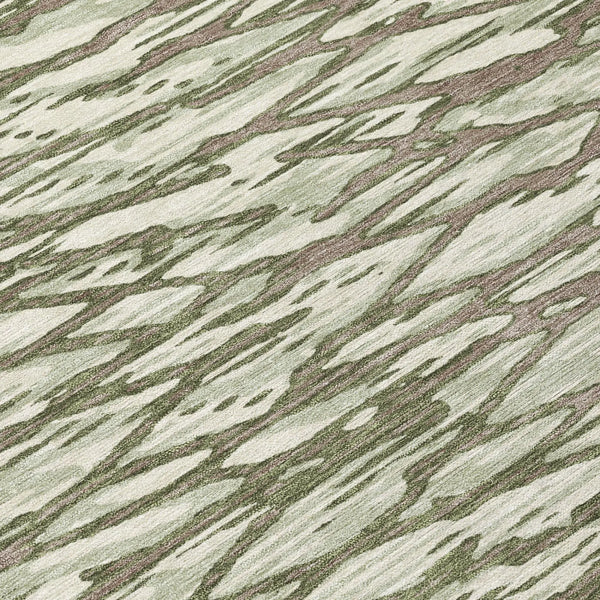 3' X 5' Olive Green And Green Abstract Washable Indoor Outdoor Area Rug Homeroots Outdoor
