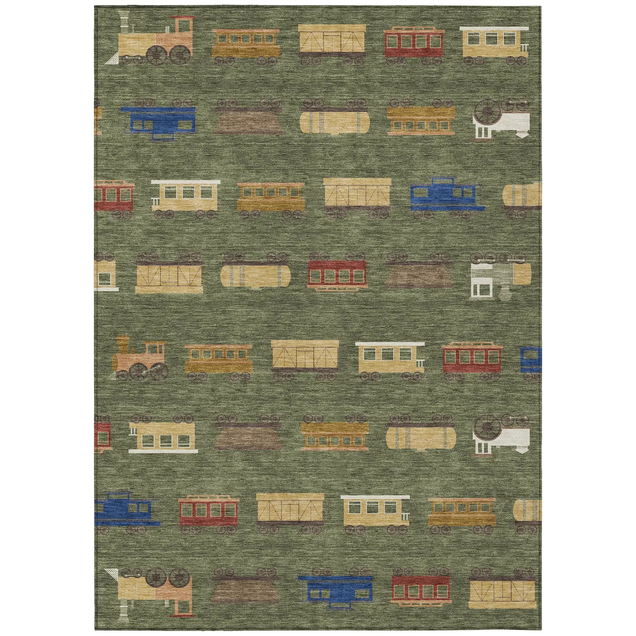 3' X 5' Olive Green And Green Abstract Washable Indoor Outdoor Area Rug Homeroots Outdoor