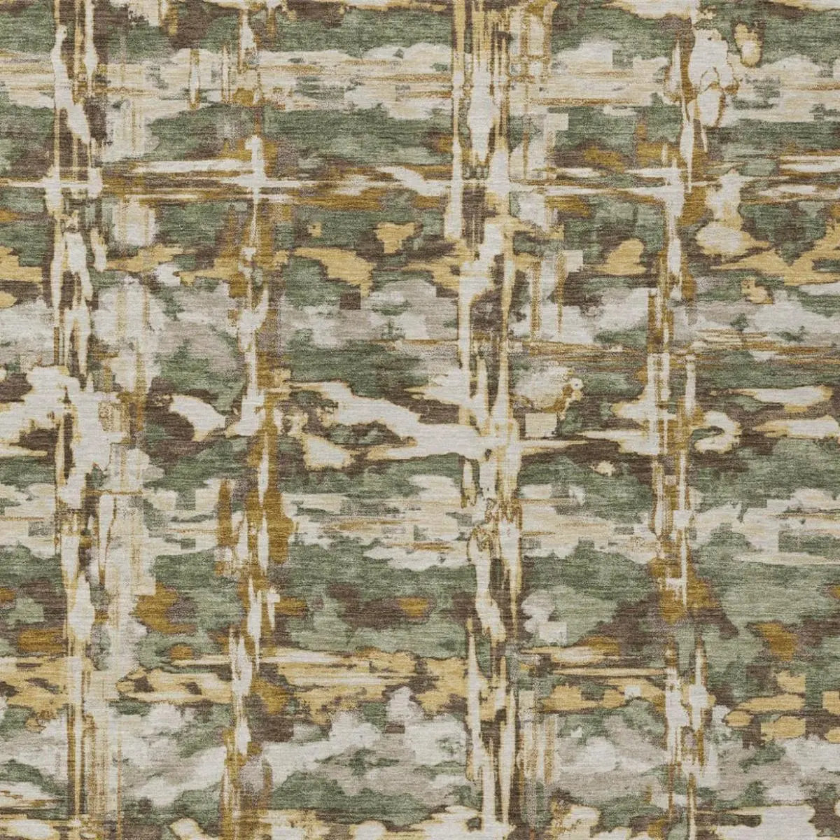 3' X 5' Olive Green And Green Abstract Washable Indoor Outdoor Area Rug Homeroots Outdoor